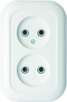 Розетка 2-м СП Валентина РС10-393 10А IP20 бел. Кунцево 5449