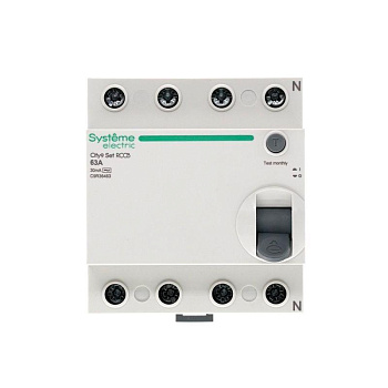 Systeme Electric City9 Set Выключатель дифференциального тока (ВДТ) 63А 4P 30мА Тип-AC 400В