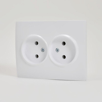 Розетка 2-м СП Karina 16А IP20 без заземл. термопласт бел. LEZARD 707-0200-128B