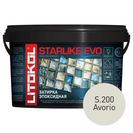 Затирка эпоксидная Litokol Starlike EVO S.200 слоновая кость 5 кг L0485210004