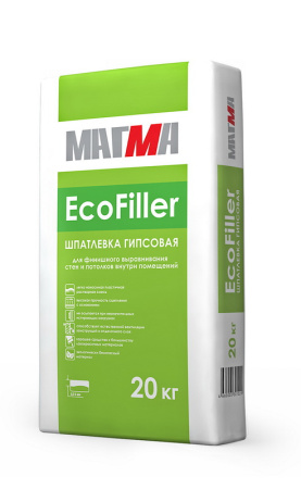 Шпаклевка финишная, гипсовая Магма EcoFiller 20 кг