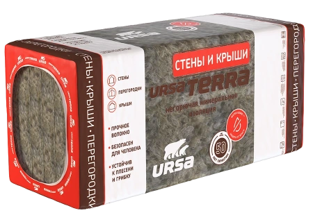 Утеплитель URSA Terra 36 PN Стены и крыши 1250х610х100 мм (3,81 м2 / 0,381 м3) (40)