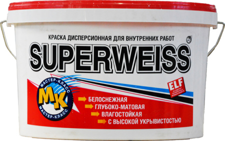 Краска водно-дисперсионная SUPERWEISS СУПЕРБЕЛАЯ 14 кг