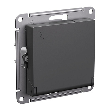 Systeme Electric AtlasDesign Базальт Розетка с/з со шторками с крышкой, 16А, IP20, механизм
