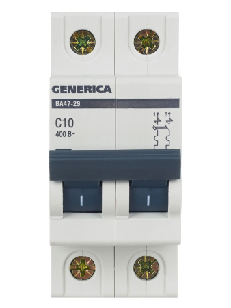 IEK GENERICA Авт. выкл. ВА47-29 2Р 10А 4,5кА х-ка С