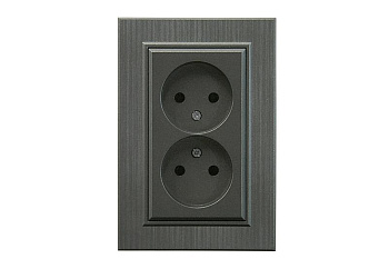 Розетка 2-я Karea LINE STAR без заземл. дым. металлик Makel 86050017