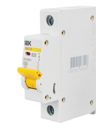 IEK KARAT Автоматический выключатель ВА47-29 1Р 20А 4,5кА х-ка В