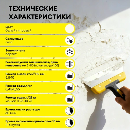 Штукатурка гипсовая Vetonit Профи Гипс 25 кг белая (50)