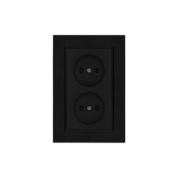 Розетка 2-я Karea LINE STAR без заземл. чер. Makel 86054017