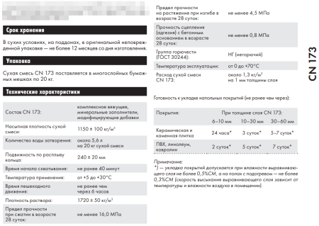 Наливной пол Церезит CN 173 Самовыравнивающийся 20 кг