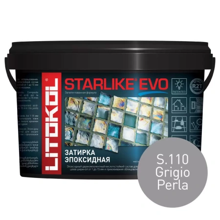 Затирка эпоксидная Litokol Starlike EVO S.110 жемчужно-серый 1 кг L0485140002