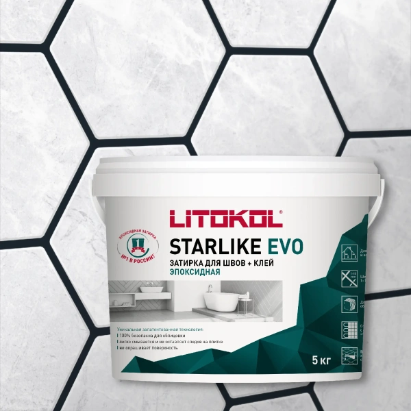 Затирка эпоксидная Litokol Starlike EVO S.145 черный 5 кг L0485200004