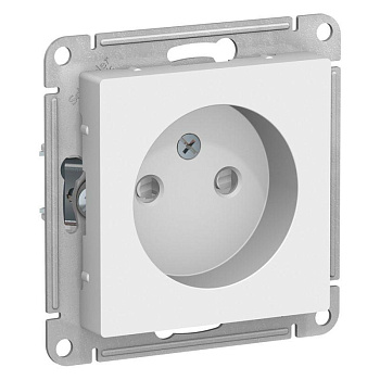 Systeme Electric AtlasDesign Бел Розетка б/з со шторками, 16А, механизм